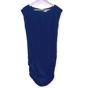 EUC  Shoshanna Navy Blue Ruched Silk Dress